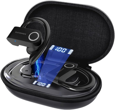 Wireless Earbuds, Bluetooth Earbuds with Ear Hook, 82H Playback time Ear Buds, Over Ear Bluetooth Headphones, PU Leather Display Case, HiFi Sport ...