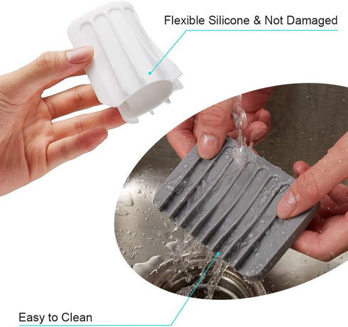 2PCS Soap Dish Holder, Premium Silicone Soap Dishes for Shower Bathroom Kitchen Sinks? Soap Tray Saver Drainer, Self-draining Waterfall, Non-Slip ...