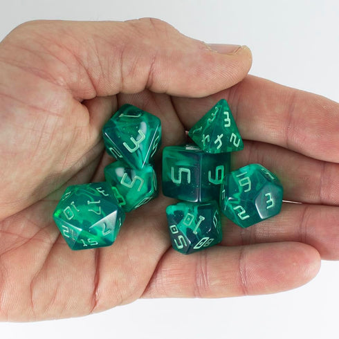 Starfarer Sci-Fi D10 Dice - 'Quasar' - Dark Green with White Swirls...