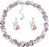 Glass Pearl Necklace and Earring Set,Collar De Perlas para Mujer,Faux Pearl Jewelry Set for Women (Silver)...
