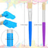20 Pcs Paint Brushes for Kids, Round and Flat Kids Paint Brushes, Easy Hold and Clean Toddler Paint Brushes, Bristle Craft Paint Brushes for Acryl...