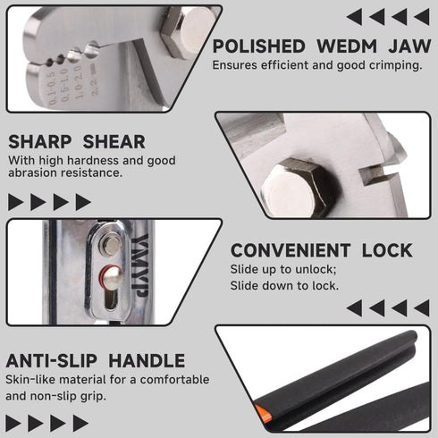 Wire Rope Crimping Tool for Loop Sleeves, Aluminum Double Barrel Ferrule Swaging Crimper Tool for Fishing Lines up to 2.2mm with Cutting Function...