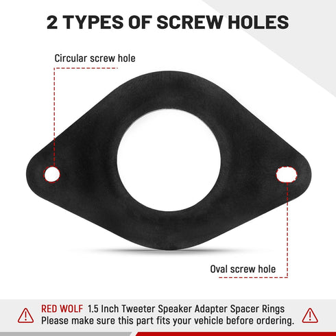 RED WOLF Tweeter Speaker Adapter Spacer Rings 1.5 Inch Cutout for Select Toyota Tacoma 4Runner 2005-2023, Subaru WRX Forester 2015-2022 Replace Ce...
