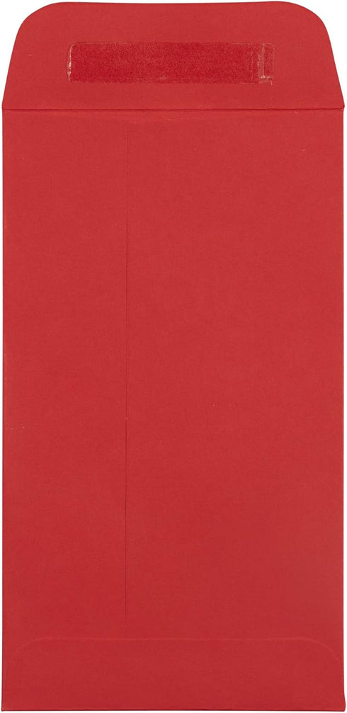 JAM PAPER #5.5 Coin Business Envelopes with Peel and Seal Closure - 3 1/8 x 5 1/2 - Red - 25/Pack...