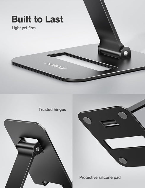 Nulaxy 2 Pack Dual Folding Cell Phone Stand, Fully Adjustable Phone Holder for Desk, Compatible with iPhone 15 14 13 12 11, Nintendo Switch, All P...