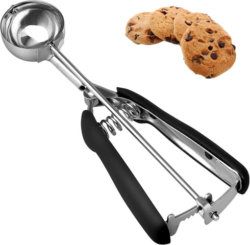 Cookie Scoop, Small Ice Cream Scoop, 2 Tbsp/ 30ml/ 1oz, 18/8 Stainless Steel Cookie Scoops for Baking, Ice Cream Scooper with Spring Trigger Syste...