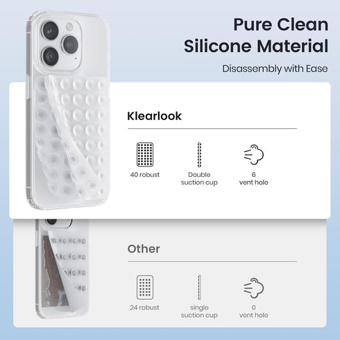 Silicone Suction Cup Phone Case Mount Double Sided, Silicon Sticky Phone Grip with Higher Suction Power for Cell Phone, Hands-Free Phone Accessori...