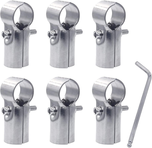 6 Sets of Panel T Clamps,Fine Pipe Connector Pipe Clamps,End Clamps,for "T" Clamps Into Pipe Fence Reinforcement (Applicable OD 1" or 25MM or 3/4"...