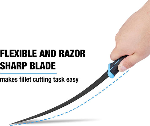 FLISSA Fish Fillet Knife, 6" Fishing Knife & Bait Knife with Protective Sheath, Non-Slip Handle, Belt Clip and Razor Sharp 8Cr13MoV Stainless-Stee...