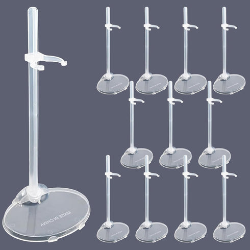 12Pcs Adjustable Doll Stands,Transparent and Lightweight Doll Display Rack Suitable for Different Sizes of Dolls Monsters,Action Figure Stand Doll...