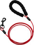 Stainless Steel Water and Chew Proof Dog Leash with Hooks for Large, Medium and Small Dogs 5Ft Wire Alloys Camping with Soft Handle(Red)...