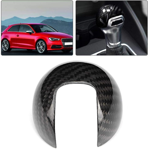 KIMISS Gear Shift Knob Cover, Car Carbon Fiber Gear Shift Knob Head Cover Fit for A3 2012-2018 Left-Hand Driving...