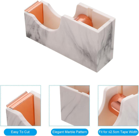 PATIKIL Tape Dispenser, Tape Dispenser Desk Cute Tape Desk Dispenser Holder Weighted Transparent Acrylic Weighted Marble Pattern Heavy for Tape Of...