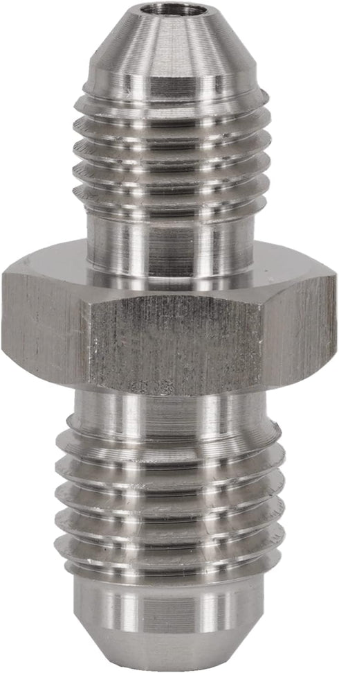 3AN AN3 Male Flare to AN4 Pipe Male Stainless Steel Brake Hose Fitting Adapter Union Connector,Brake and Clutch Adapter Fitting 3/8"-24 to 7/16"-2...