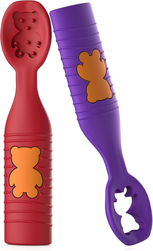 Baby First Spoons Set, Pre-Spoon Feeding Utensil for Kids Aged 6+ Months, Baby Led Weaning (BLW) Teething Spoon-Self Feeding, Silicone Toddler Foo...