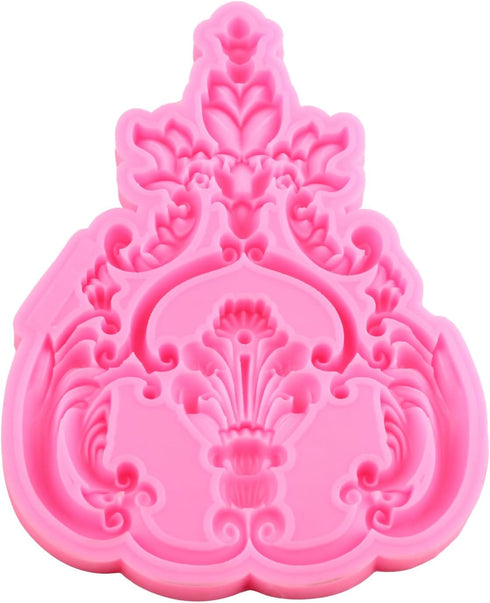 Baroque Silicone Molds Curlicues Scroll Lace Fondant Mold Scroll Relief Flower Candy Mold Filigree Mold 3D Sculpted For DIY Cake Decorating Cupcak...