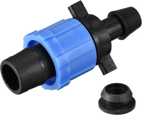 MECCANIXITY Drip Irrigation Tubing Coupling Barbed Locking Fitting with Washer for 16mm Drip Tape Tubing Sprinkler System Blue Pack of 20...