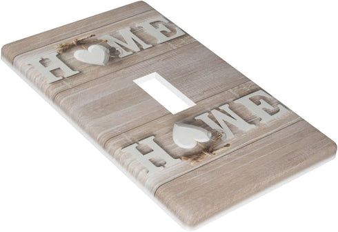 Home Wall Plate 1 Gang Single Toggle Decorative Light Switch Cover Modern Abstract Switch Plate Cover for Bedroom Kitchen Home Decor White Love...