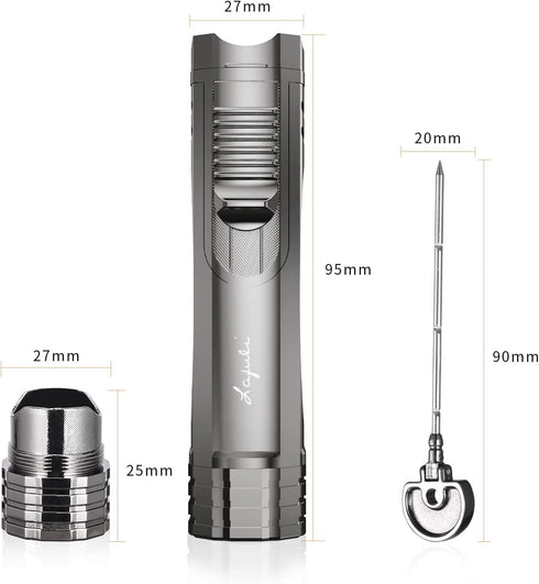 Cigar Lighter, Cigar Punch, Cigar Draw Enhancer, Cigar Holder,All-in-one Refillable Butane Torch Lighter. Cigar Accessories(Gas Not Included)...