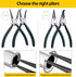 Snap Ring Pliers Set, 2pcs 7" Internal/External Circlip Pliers Kit with Bent Jaw, Heavy Duty Precision Spring Loaded Pliers for Ring Remover Retai...