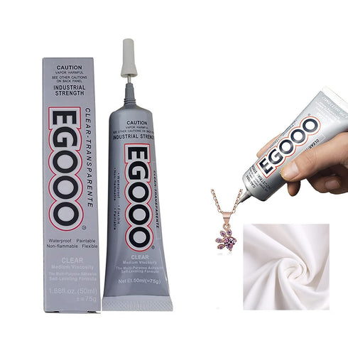Super Glue for Clothes Garment Fabric & Metal, Clear Adhesive for DIY Costume with Jewelry Diamonds, Transparent Soft Sealant for Ceramic Leather ...