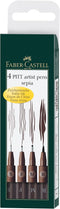 Faber-Castell Art & Graphic Pitt Artist Pen India Ink Pen, Dark Sepia, Wallet Of 4, For Art, Craft, Drawing, Sketching, Home, School, University, ...