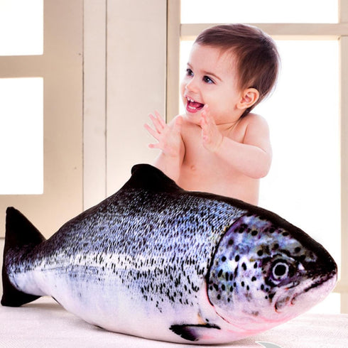 24 Inch Simulation Fish Plush Toy Pillow Soft Fish Cushion Pillow Stuffed Animal Toy for Cat Pets or Kids Birthday Gifts...
