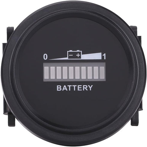 Qiilu LED Battery Indicator Meter, 12V 24V 36V 48V 72V LED Digital Battery Indicator Meter Gauge Status Monitor Compact Tester for Carts Forklift ...