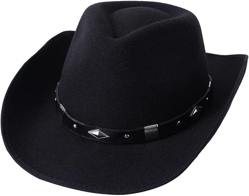 Hat Bands for Cowboy Hats Panama Rancher Hats Fedora Hats Men Women Handmade (Black Silver)...