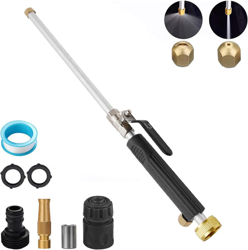 Jet Nozzle for Garden Hose, Hydro Jet Power Washer Wand with 3 Different Jet Nozzle and Quick Connectors, High Pressure Washer Tools Water Wand (B...