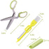 2-Pack Herb Scissors Set with 5 Blades & 3 Blades, Green Stainless Steel Kitchen Shears for Herbs, Veggies, Paper Shredding, with Cleaning Comb & ...