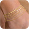 DEARMAY Waterproof Gold Ankle Bracelets for Women - Dainty 6Pcs 14K Gold Plated Anklets Layered Cuban Link Chain Herringbone Cute Anklets Set Pack...