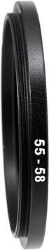 (2 Pcs) 55-58MM Step-Up Ring Adapter, 55mm to 58mm Step Up Filter Ring, 55mm Male 58mm Female Stepping Up Ring for DSLR Camera Lens and ND UV CPL ...
