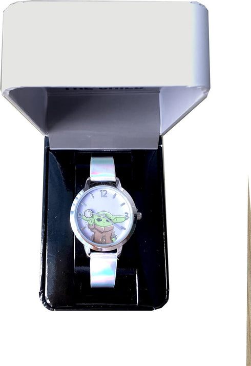 Accutime Kids Star Wars Baby Yoda Analog Quartz Wrist Watch with Small Face, Silver Accents for Girls, Boys, Kids All Ages (MNL5031AZ)...