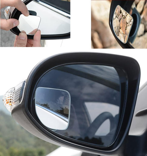 2 Pcs Car Blind Spot Mirror, BetterJonny Fan Shape HD Glass Convex Rear View Mirror 360°Rotate Wide Angle Rear View Mirror Adjustable Automotive S...