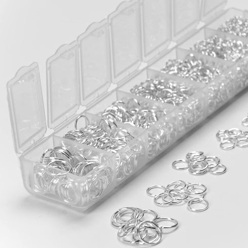 (2300 Pcs) Assorted Silver Jump Rings for Crafts Jewelry Making Supplies - 7 Sizes (3mm to 10mm) DIY Open Jump Ring Hoops for Chain, Necklaces Lin...