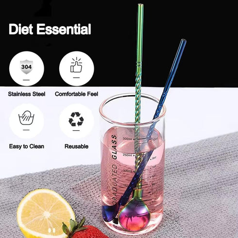 6 PCS Long Handle Spoon, 9 Inch Ice Tea Spoon, Ice Cream Spoon, Coffee Spoon, Cocktail Stirring Spoons, Reusable Stainless Steel Straw Spoon for C...