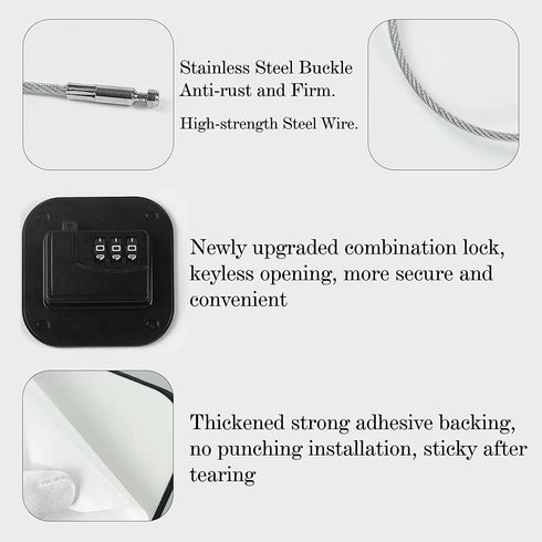 Child Safety Cabinet Locks,Cabinet Locks with Combination Closet Lock,Cabinet Lock,Child Proof Refrigerator Lock(Black 2Pcs)...