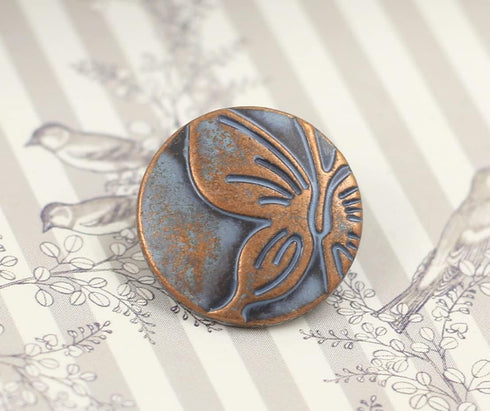Bezelry 12 Pieces Butterfly Metal Shank Buttons. 17mm (11/16 inch) (Copper Pastel Blue)...