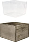 CYS EXCEL Wood Square Planter Box with Removable Plastic Liner (H:4" Open:6"x6") | Multiple Size Choices Wooden Planters | Indoor Decorative Flowe...