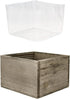 CYS EXCEL Wood Square Planter Box with Removable Plastic Liner (H:4" Open:6"x6") | Multiple Size Choices Wooden Planters | Indoor Decorative Flowe...
