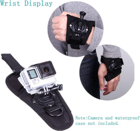 VVHOOY 360 Degree Rotation Hand Strap Mount Wrist Strap Belt Compatible with GoPro HERO11 10 9 8 7/AKASO EK7000/Brave 4 8 7 LE/V50X/V50/Dragon Tou...