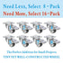 1 inch Caster Wheels 8 Pack, Durable Mini Caster Wheels for Furniture, Soft Rubber Small Locking Casters for Furniture, Low Profile Swivel Castor ...