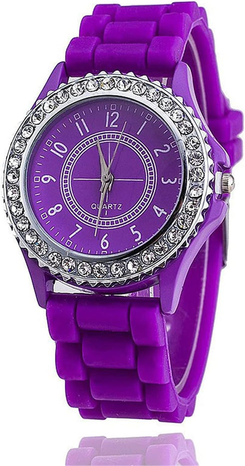 CdyBox Women’s Wholesale Watches Pack Silicone Band Lady Girl Rhinestone Wristwatch...