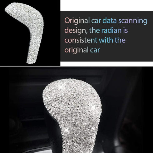 Bling Sparkly Gear Shift Knob Cover Bling Handle Cover Decorative Sticker Compatible with Mazda Accessories 2 3 6 CX3 CX5 CX8 CX9 Axela 2014-2019 ...