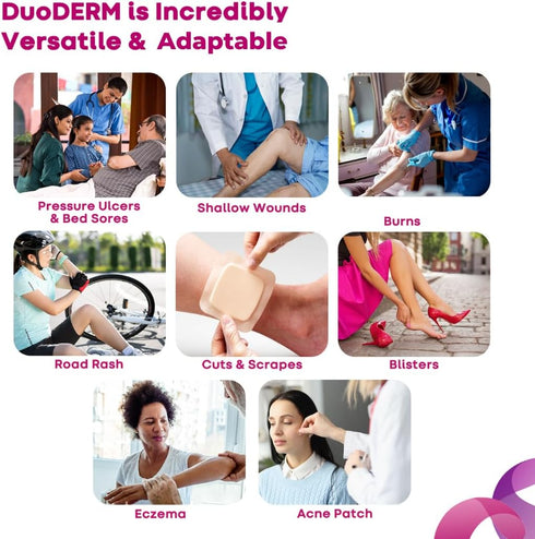 ConvaTec DuoDERM Extra Thin Control Gel Formula 4"x4" Hydrocolloid Sterile Adhesive Dressing for Superficial Wounds, Low Friction, Latex-Free, Wat...