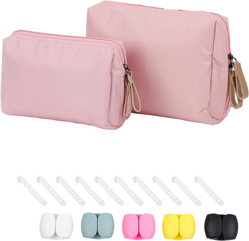 Yesesion 2 Pack Wire Organizer Cases, Lightweight Travel Electronics Accessories Bags for Cables, Power Cords, Phone Charger, Earphones, Waterproo...