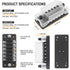 ELECTOP 6 Way Fuse Block Blade Fuse Box with Negative Bus, 6 Circuit Fuse Holder Fuse Block w/Negative Bus, Waterproof Protection Cover Sticker La...