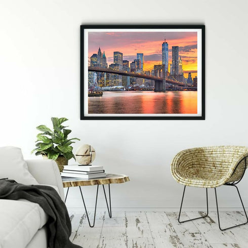 UPABLUNSO Diamond Painting Adult Painting Kits New York USA Skyline The East River at Dusk Home Bedroom Living Room Art Wall Decoration 12"x16"...