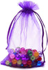 50Pcs Purple Organza Bags 3x4 inch, Small Mesh Gift Bags Drawstring Halloween Candy Treat Pouches Wedding Party Holiday Favor Bag...